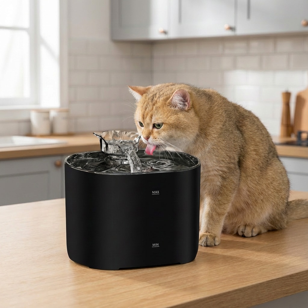 Automatic Pet Water Fountain for Cats & Dogs - Filtered & Quiet - Model#FT666