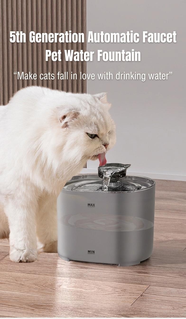 Automatic Pet Water Fountain for Cats & Dogs - Filtered & Quiet - Model#FT666