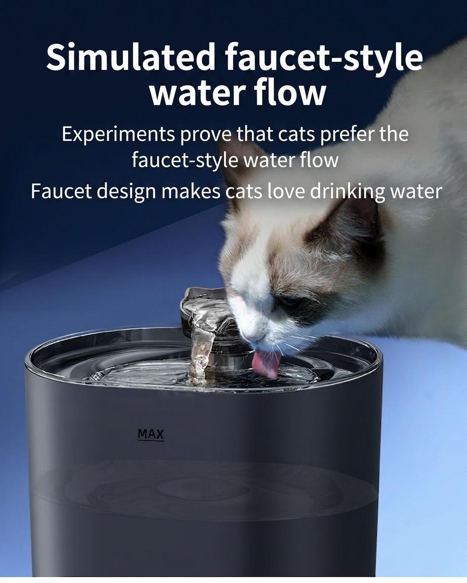 Automatic Pet Water Fountain for Cats & Dogs - Filtered & Quiet - Model#FT666