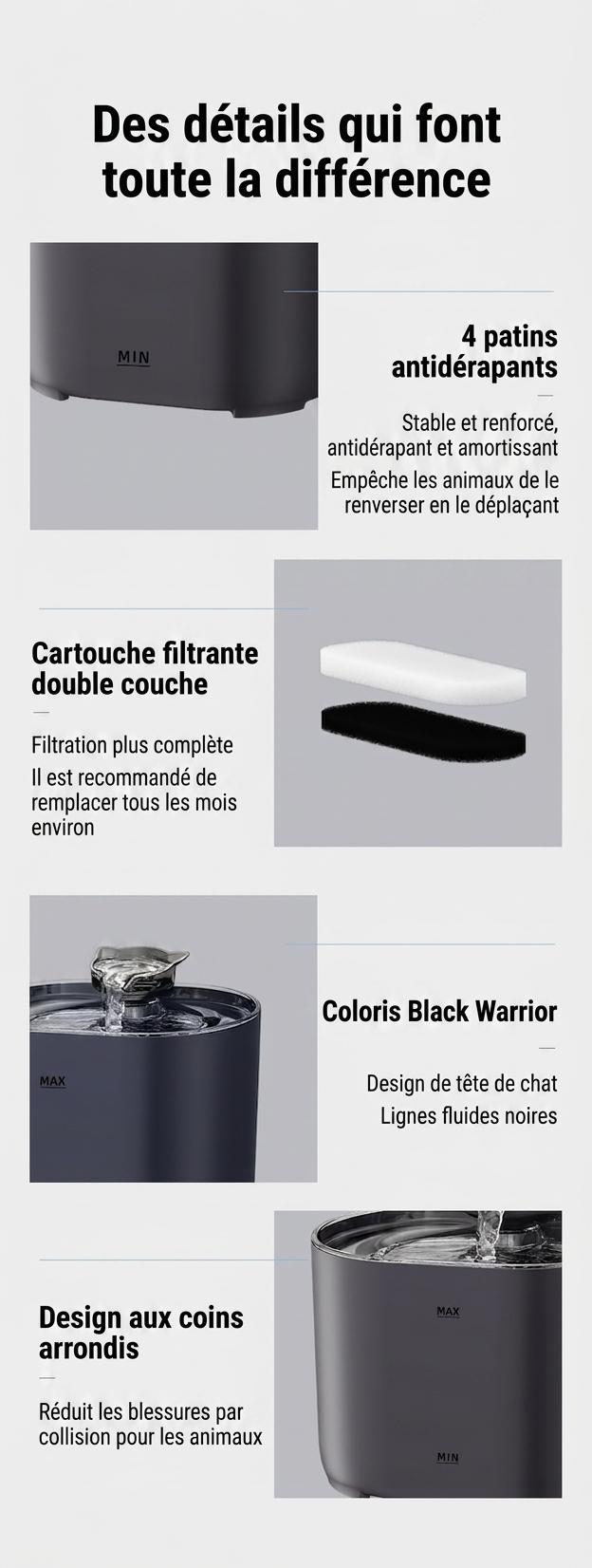Automatic Pet Water Fountain for Cats & Dogs - Filtered & Quiet - Model#FT666