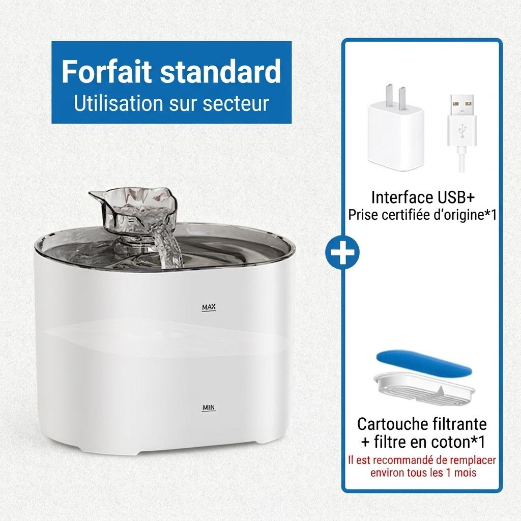 Automatic Pet Water Fountain for Cats & Dogs - Filtered & Quiet - Model#FT666