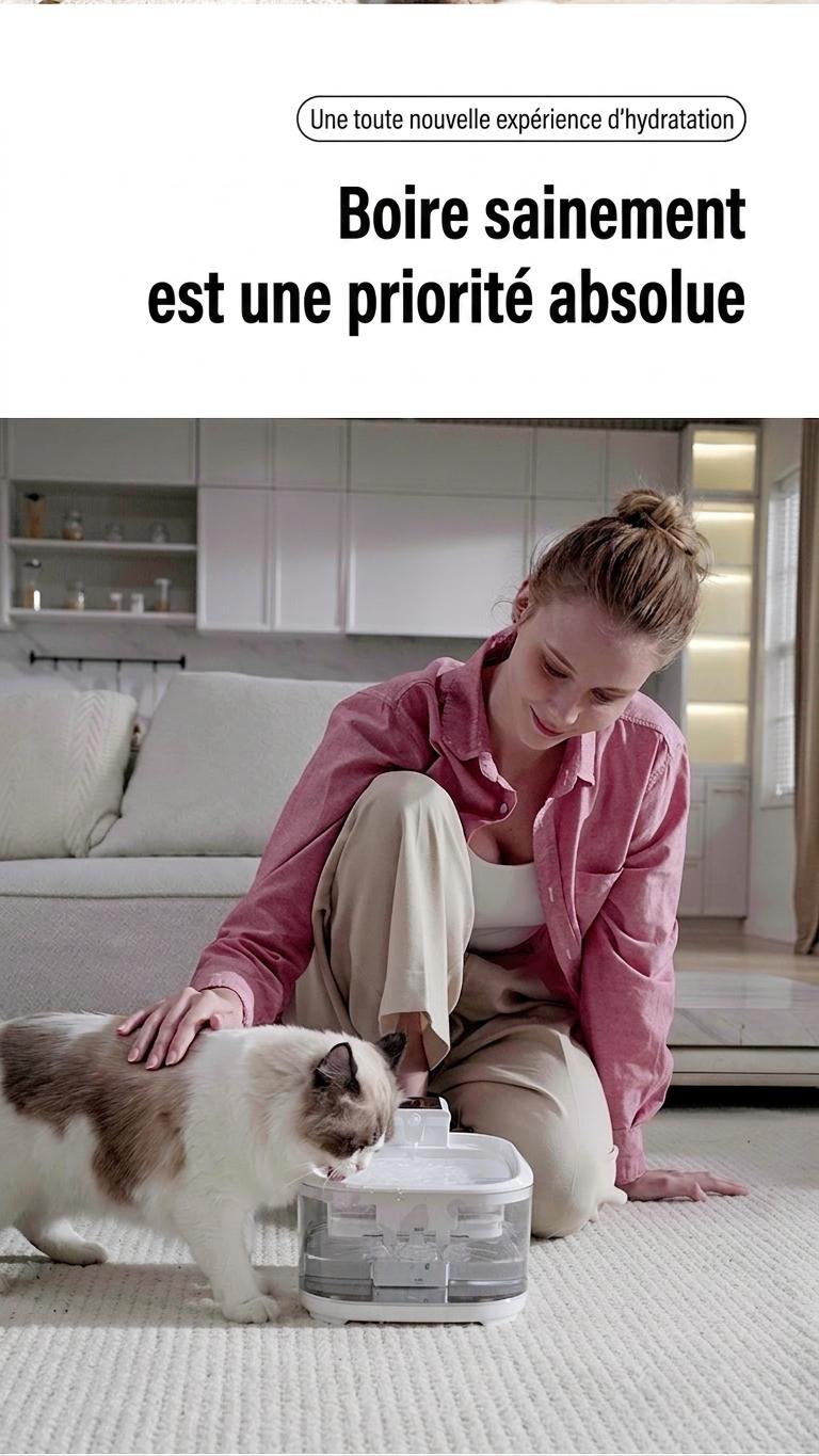 Pet Water Fountain Wireless Smart Cat Dog Dispenser - Model#FT999