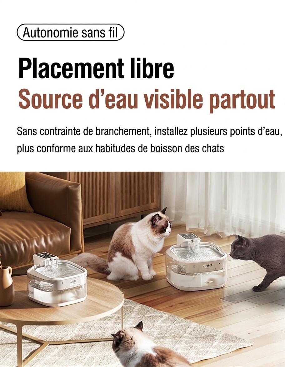 Pet Water Fountain Wireless Smart Cat Dog Dispenser - Model#FT999
