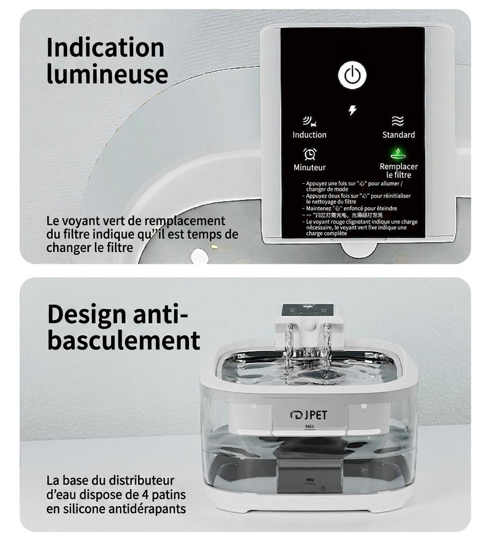 Pet Water Fountain Wireless Smart Cat Dog Dispenser - Model#FT999