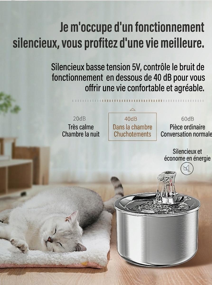 Stainless Steel Pet Water Fountain for Cats & Small Dogs - Model#WF150