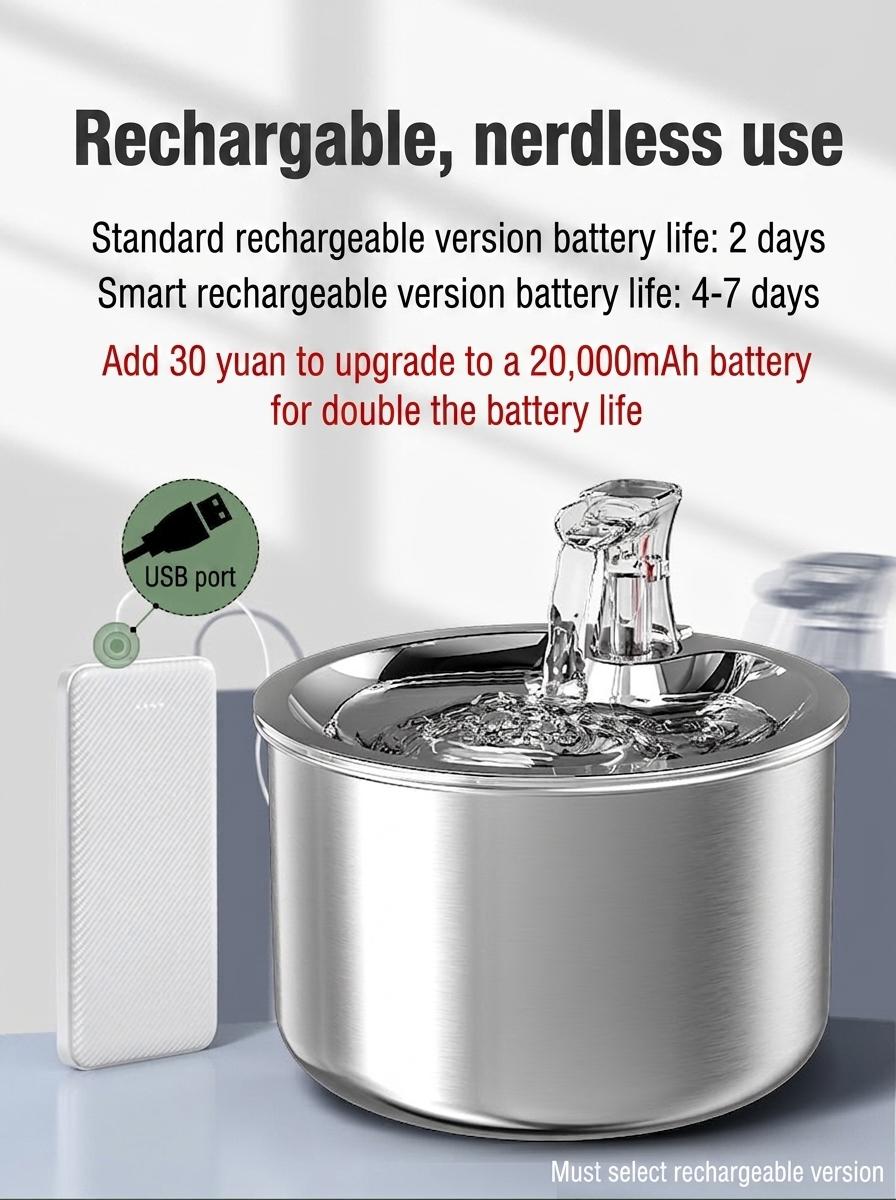 Stainless Steel Pet Water Fountain for Cats & Small Dogs - Model#WF150