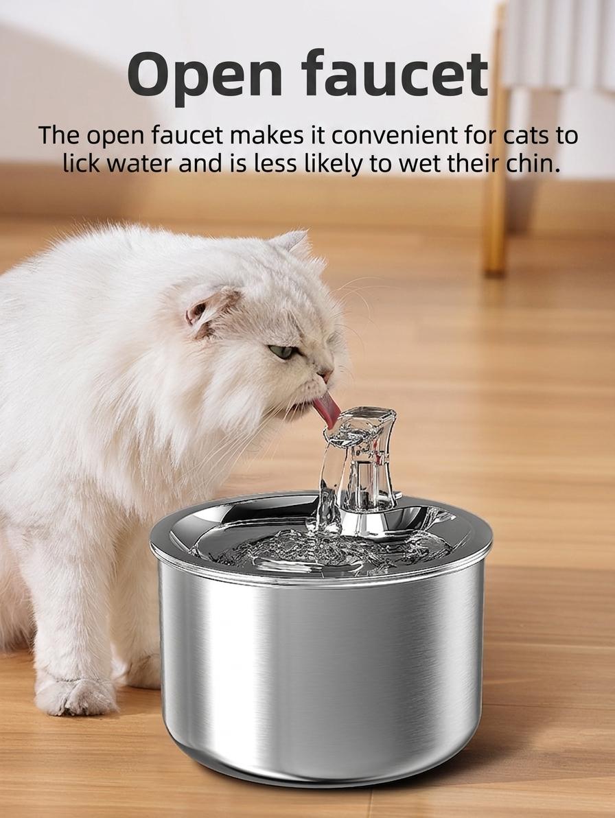 Stainless Steel Pet Water Fountain for Cats & Small Dogs - Model#WF150