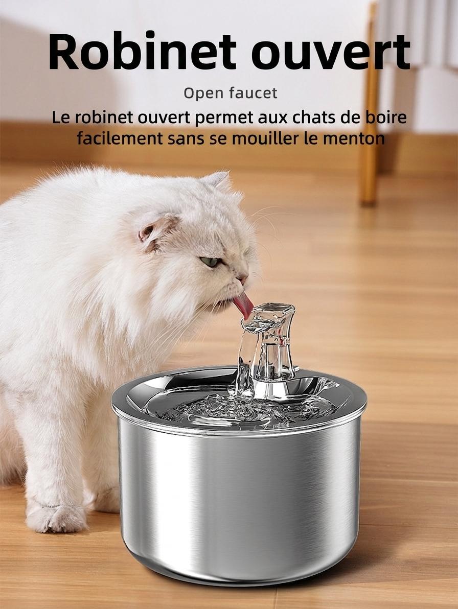 Stainless Steel Pet Water Fountain for Cats & Small Dogs - Model#WF150