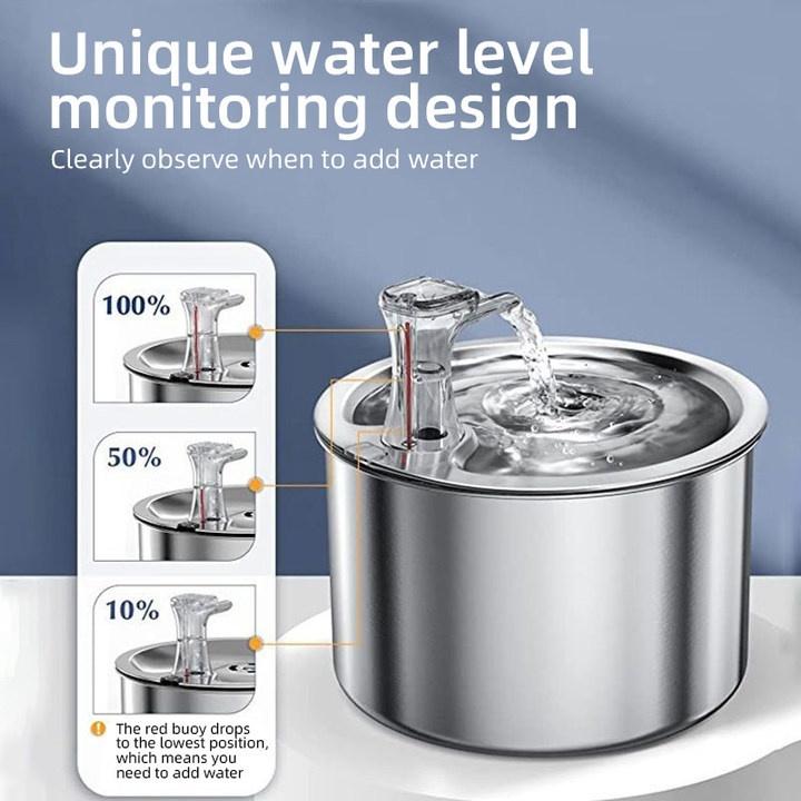 Stainless Steel Pet Water Fountain for Cats & Small Dogs - Model#WF150
