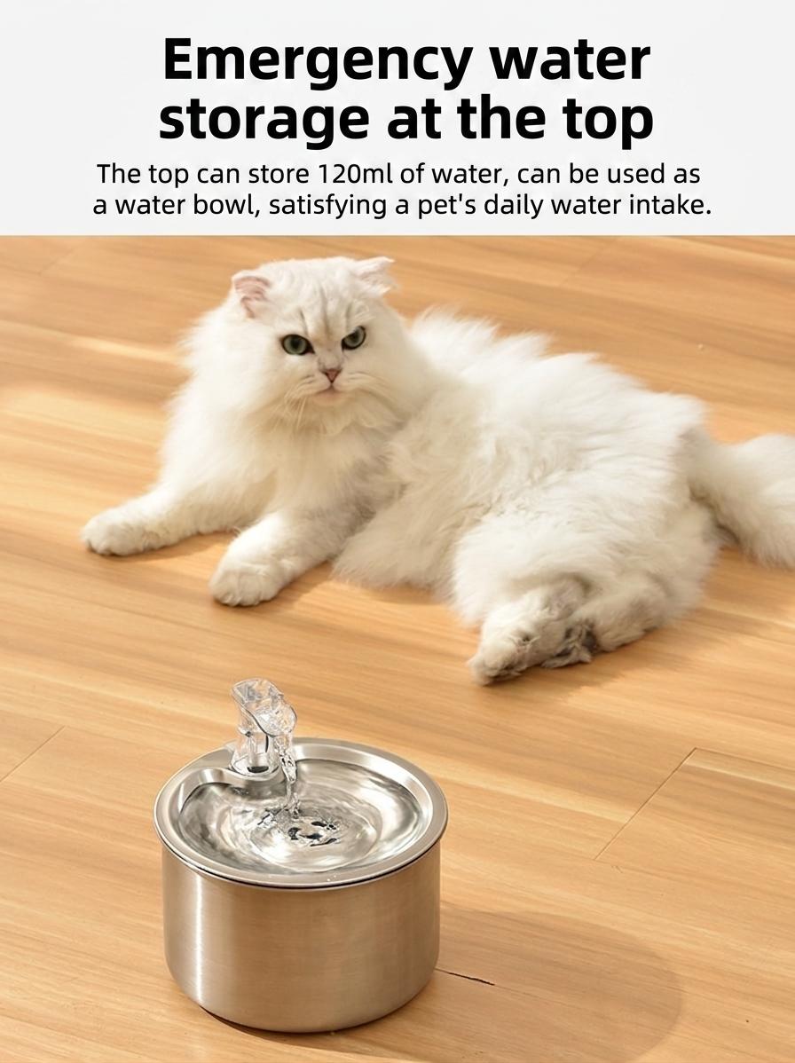 Stainless Steel Pet Water Fountain for Cats & Small Dogs - Model#WF150