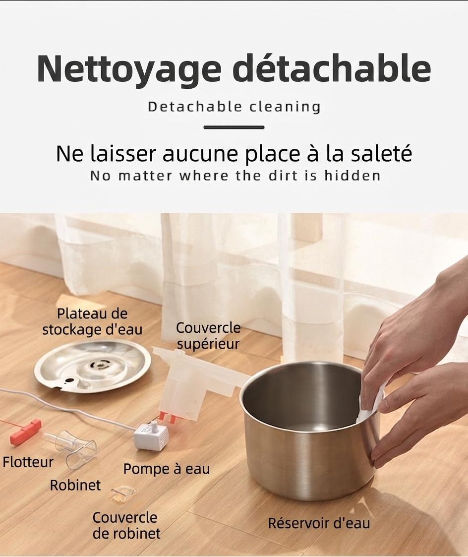 Stainless Steel Pet Water Fountain for Cats & Small Dogs - Model#WF150