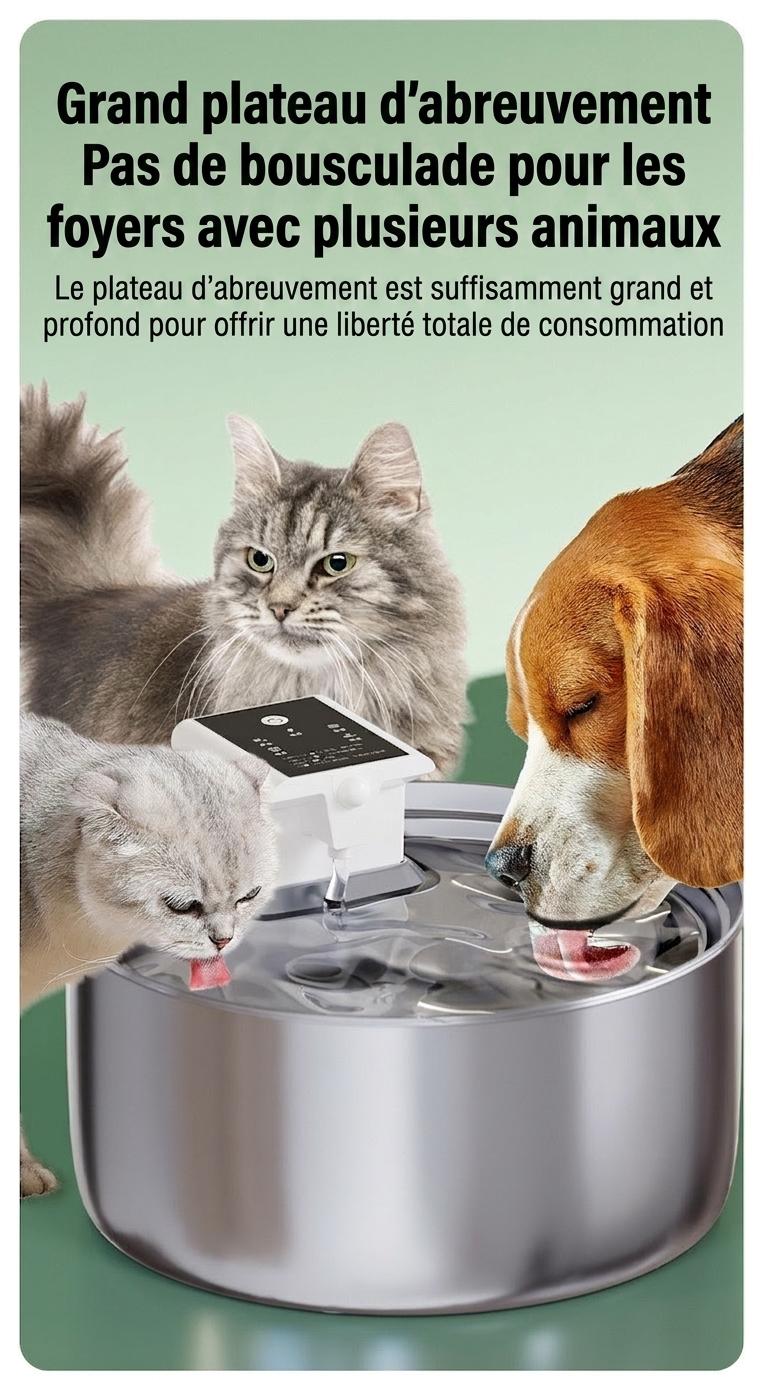7L Stainless Steel Wireless Pet Water Fountain for Dogs & Cats - Model#FT008