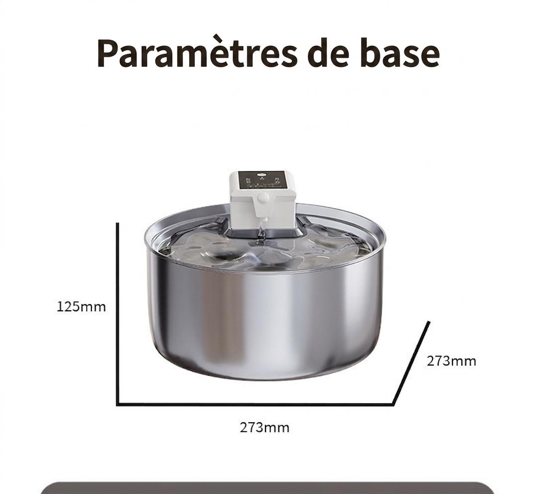 7L Stainless Steel Wireless Pet Water Fountain for Dogs & Cats - Model#FT008