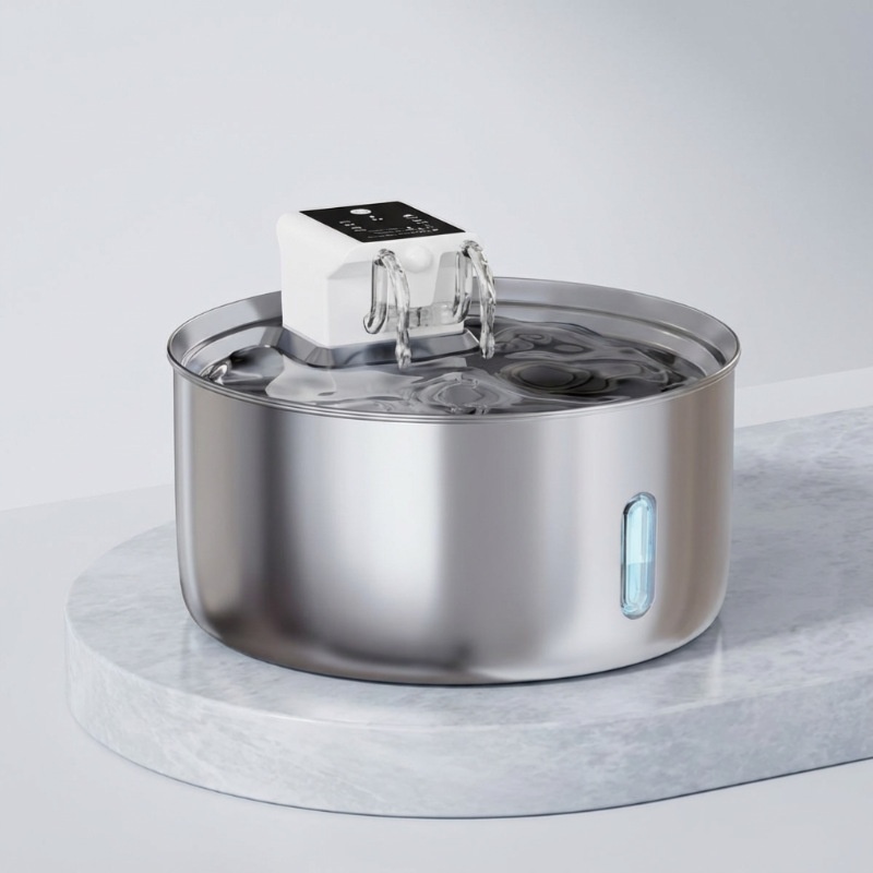 7L Stainless Steel Wireless Pet Water Fountain for Dogs & Cats - Model#FT008