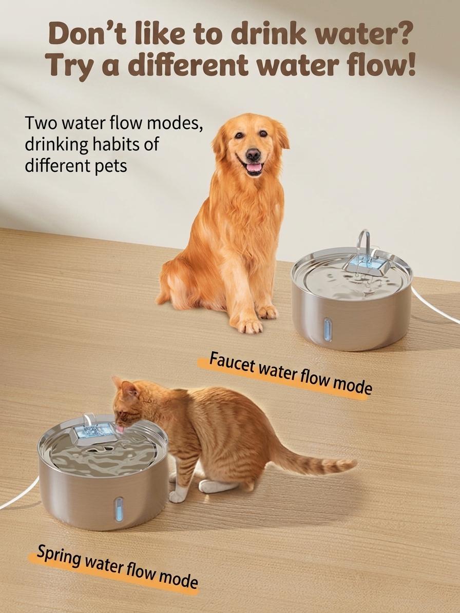7L Stainless Steel Pet Water Fountain Automatic Dispenser - Model#FT007