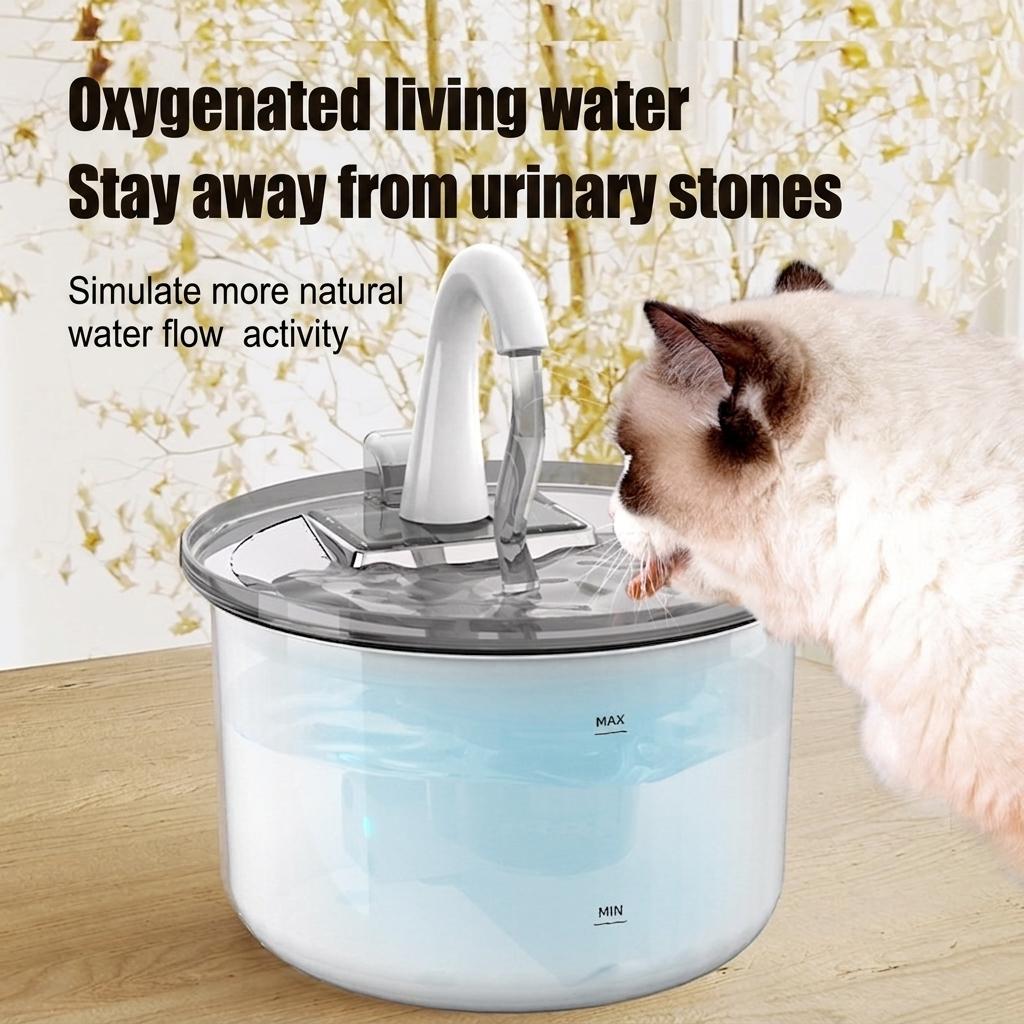 Smart Pet Water Fountain, Stainless Steel, 2.2L, Auto Filter - Model#FT100