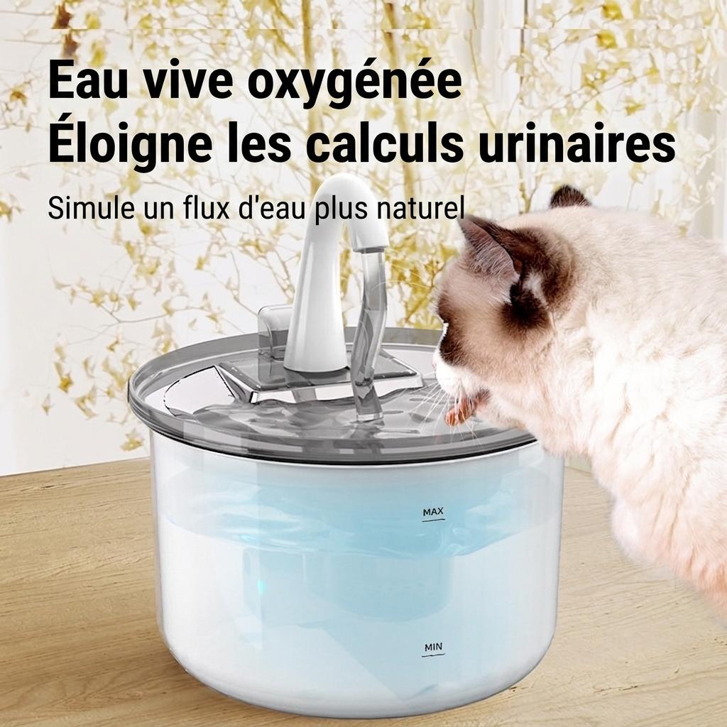 Fontaine à eau intelligente pour animaux de compagnie, acier inoxydable, 2,2 L, filtre automatique - Modèle n° FT100
