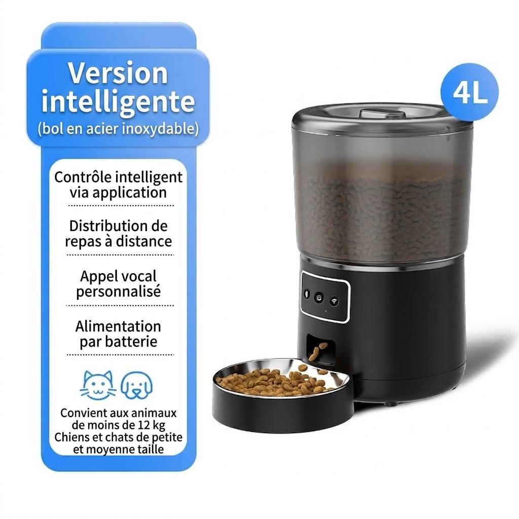 Distributeur automatique intelligent de 4 L pour chats et chiens