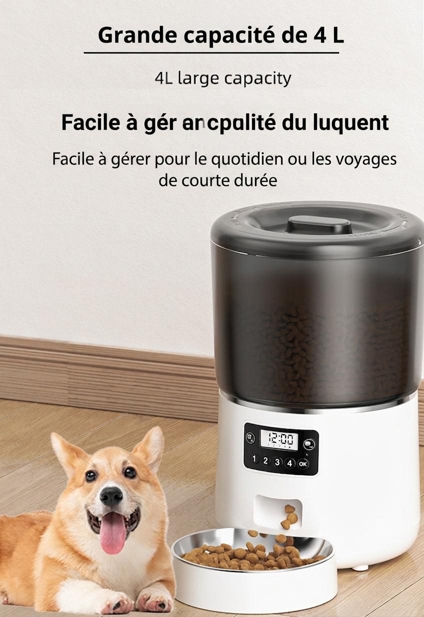 Distributeur automatique intelligent de 4 L pour chats et chiens