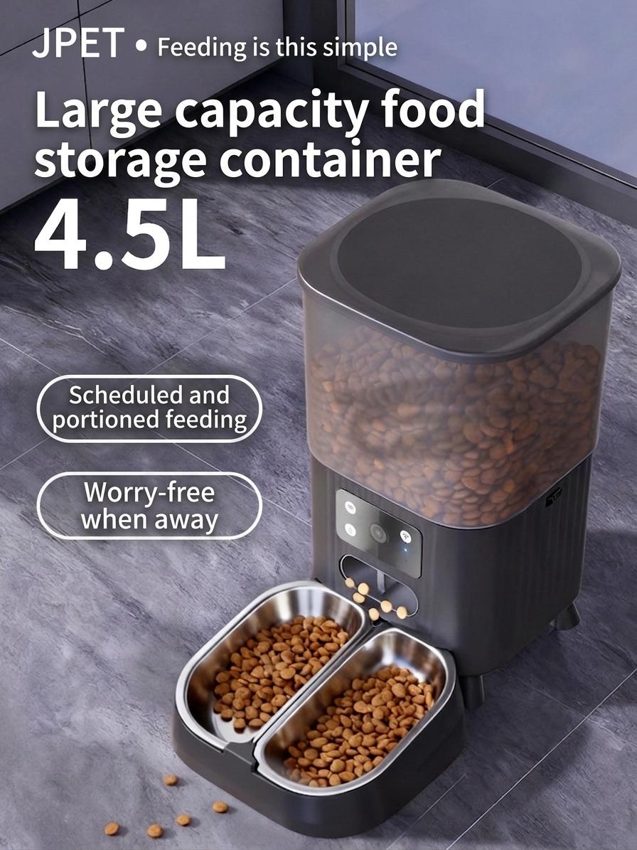 Smart WiFi Automatic Pet Feeder for Cats & Dogs - 4.5L - Square Shape Wi-Fi version