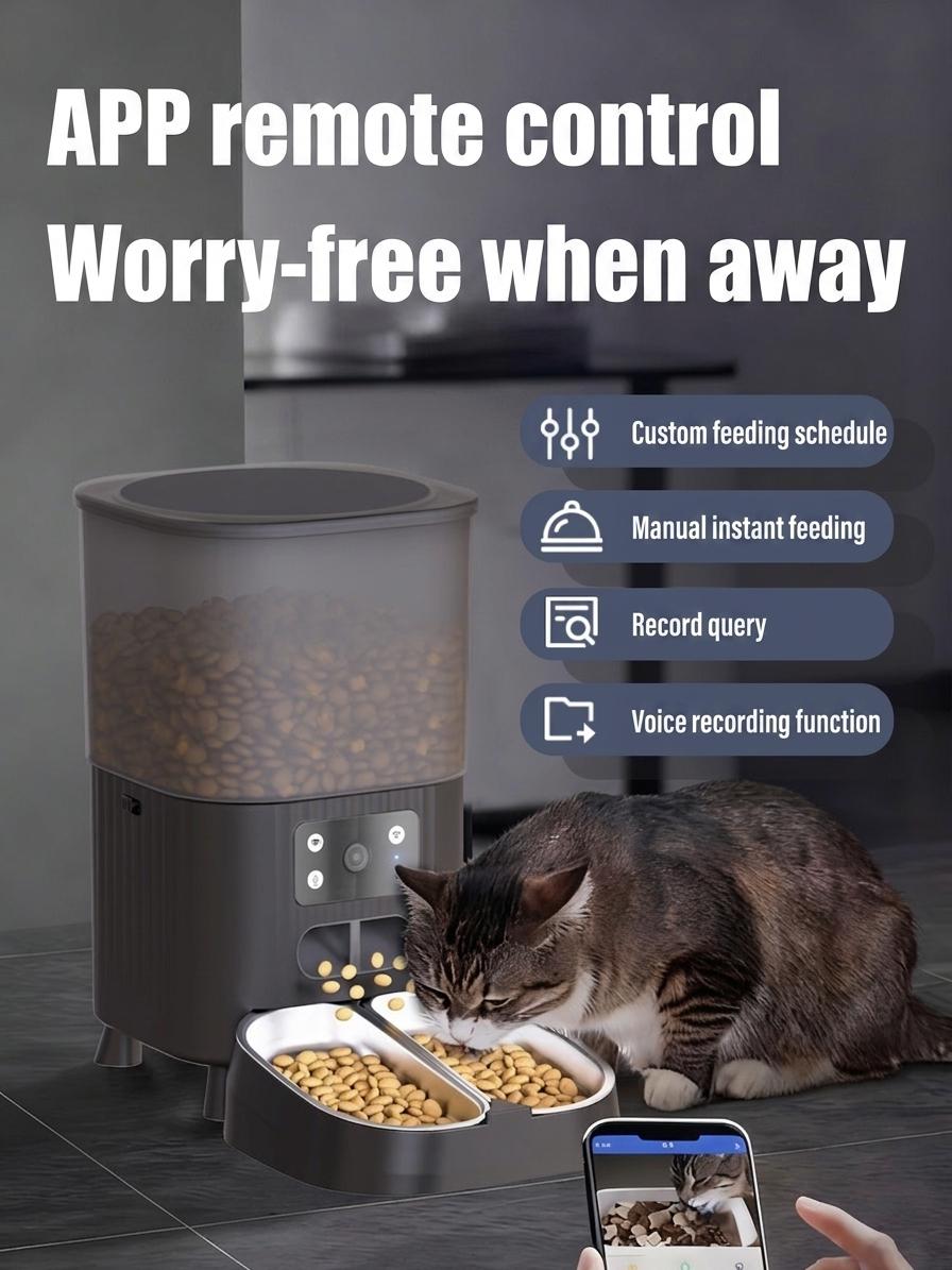 Smart WiFi Automatic Pet Feeder for Cats & Dogs - 4.5L - Square Shape Wi-Fi version