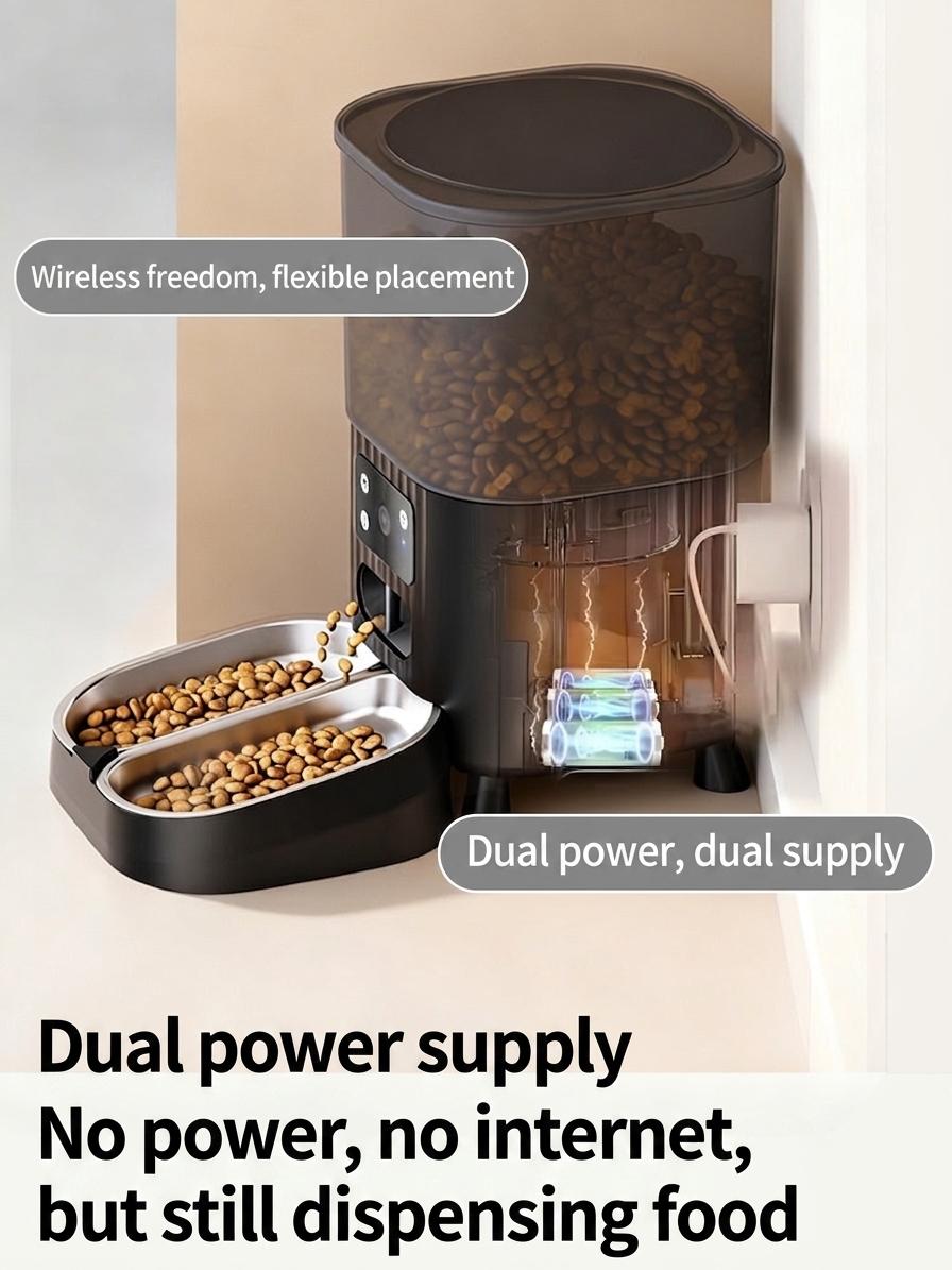 Smart WiFi Automatic Pet Feeder for Cats & Dogs - 4.5L - Square Shape Wi-Fi version