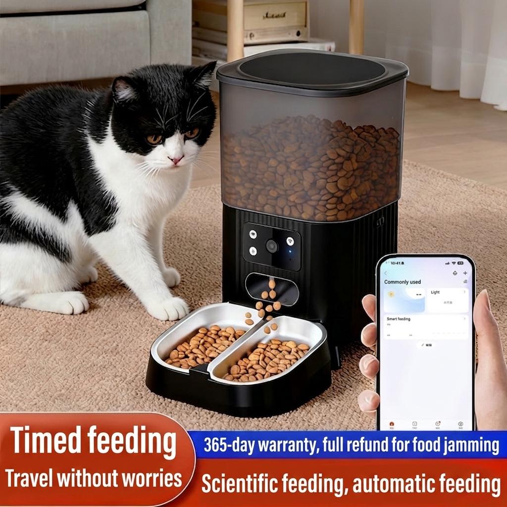 Smart WiFi Automatic Pet Feeder for Cats & Dogs - 4.5L - Square Shape Wi-Fi version