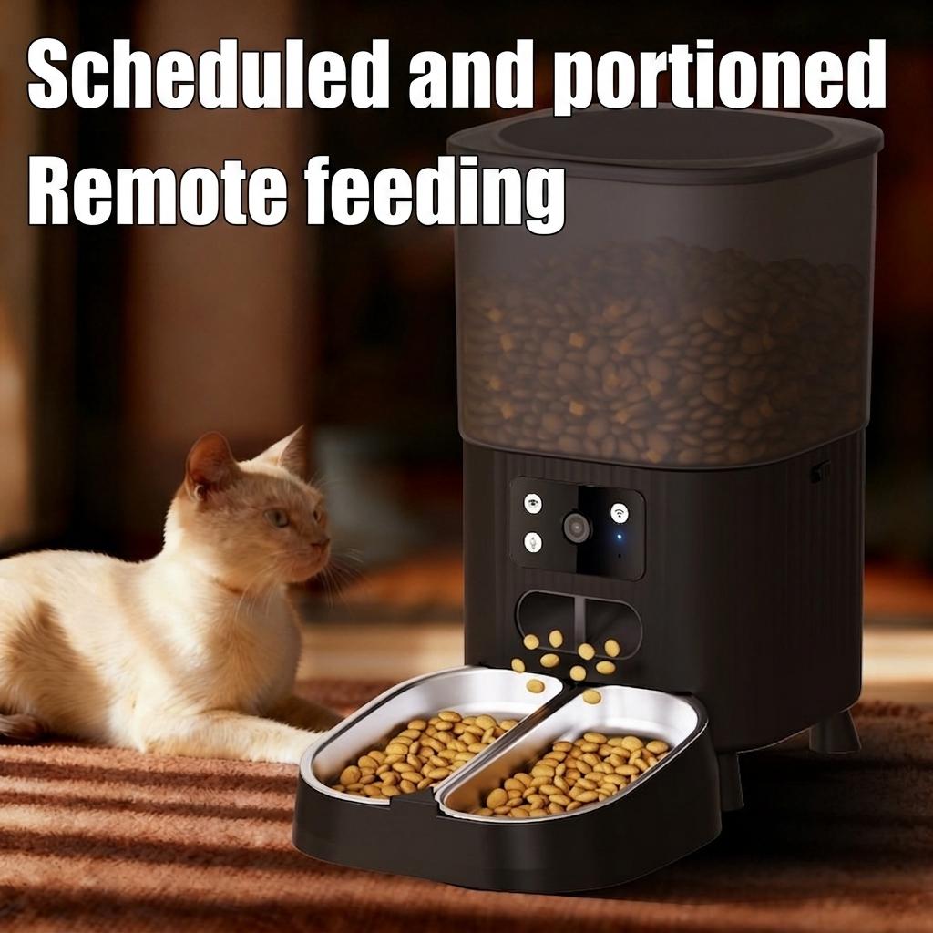 Smart WiFi Automatic Pet Feeder for Cats & Dogs - 4.5L - Square Shape Wi-Fi version