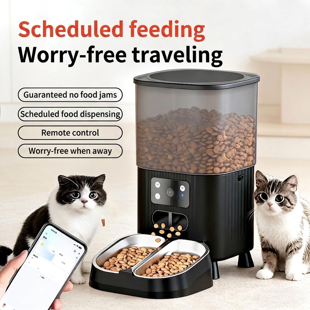 Smart WiFi Automatic Pet Feeder for Cats & Dogs - 4.5L - Round Shape Wi-Fi version