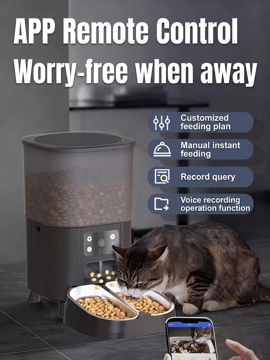Smart WiFi Automatic Pet Feeder for Cats & Dogs - 4.5L - Camera version
