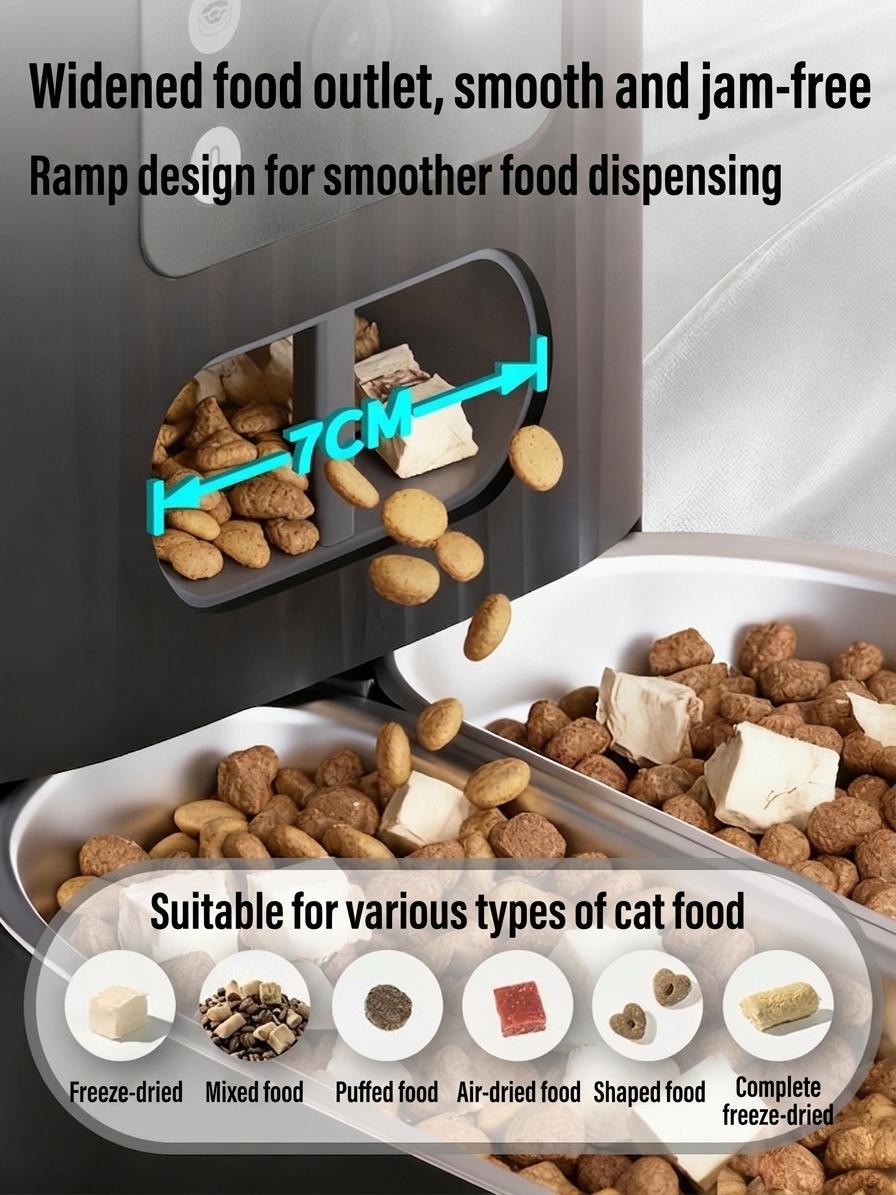 Smart WiFi Automatic Pet Feeder for Cats & Dogs - 4.5L - Camera version