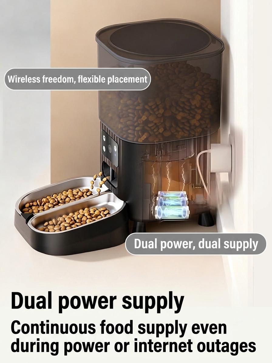 Smart WiFi Automatic Pet Feeder for Cats & Dogs - 4.5L - Camera version