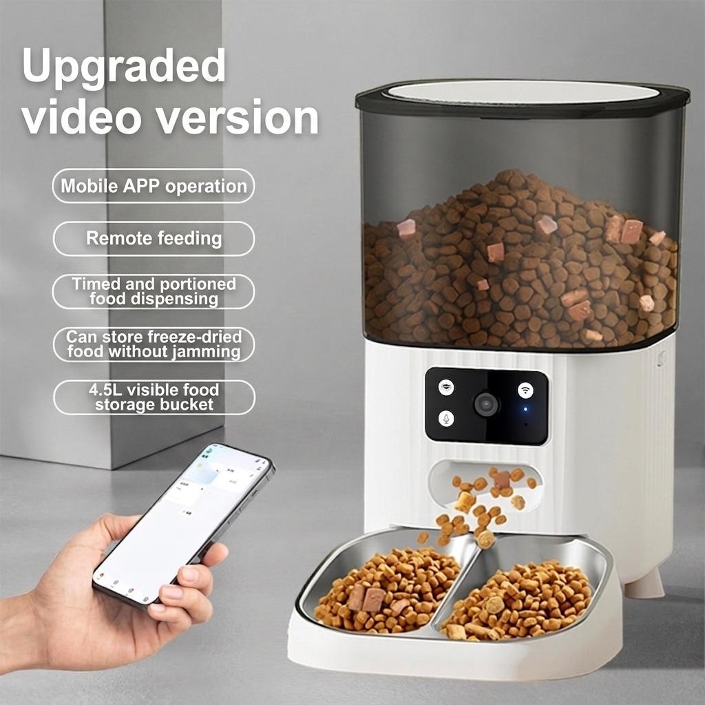 Smart WiFi Automatic Pet Feeder for Cats & Dogs - 4.5L - Camera version