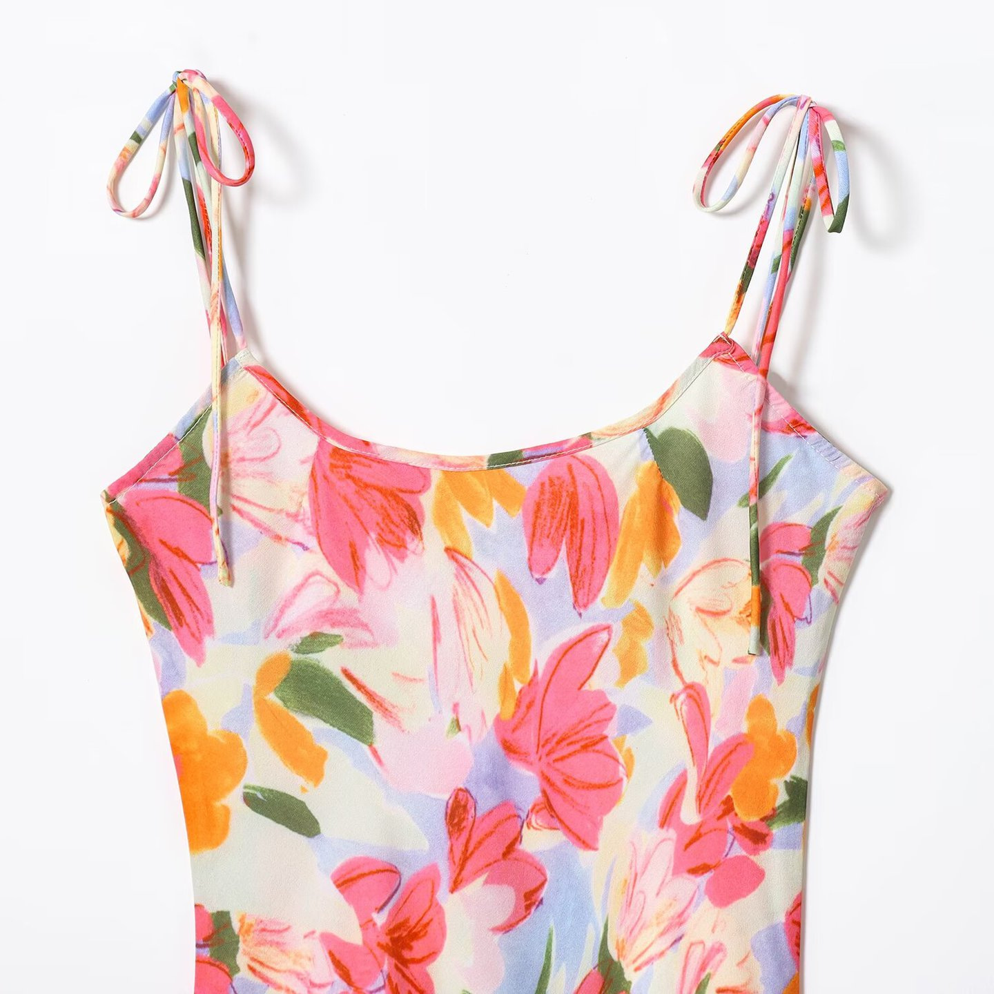 Women's Sundress Ink Print French Style Maxi Dress KUN-00078