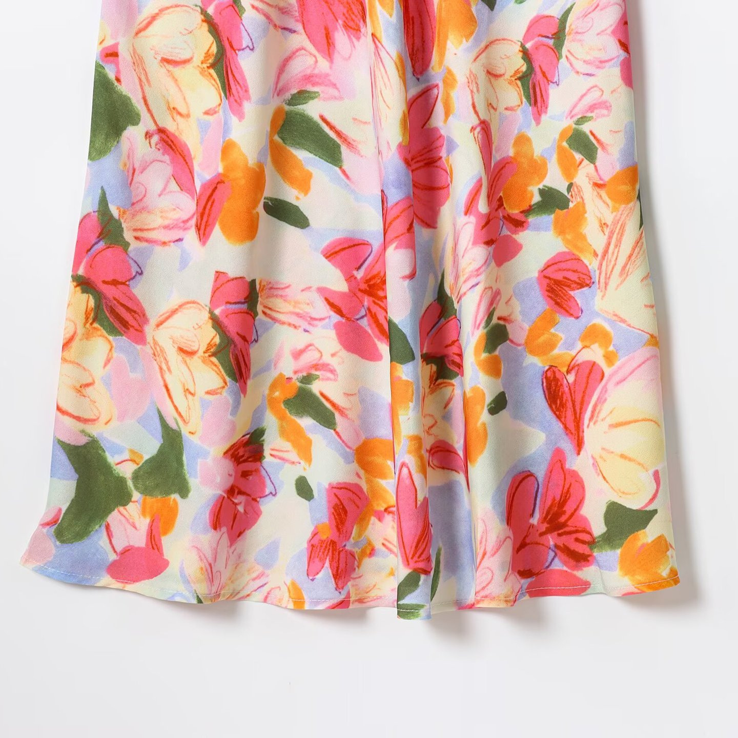 Women's Sundress Ink Print French Style Maxi Dress KUN-00078