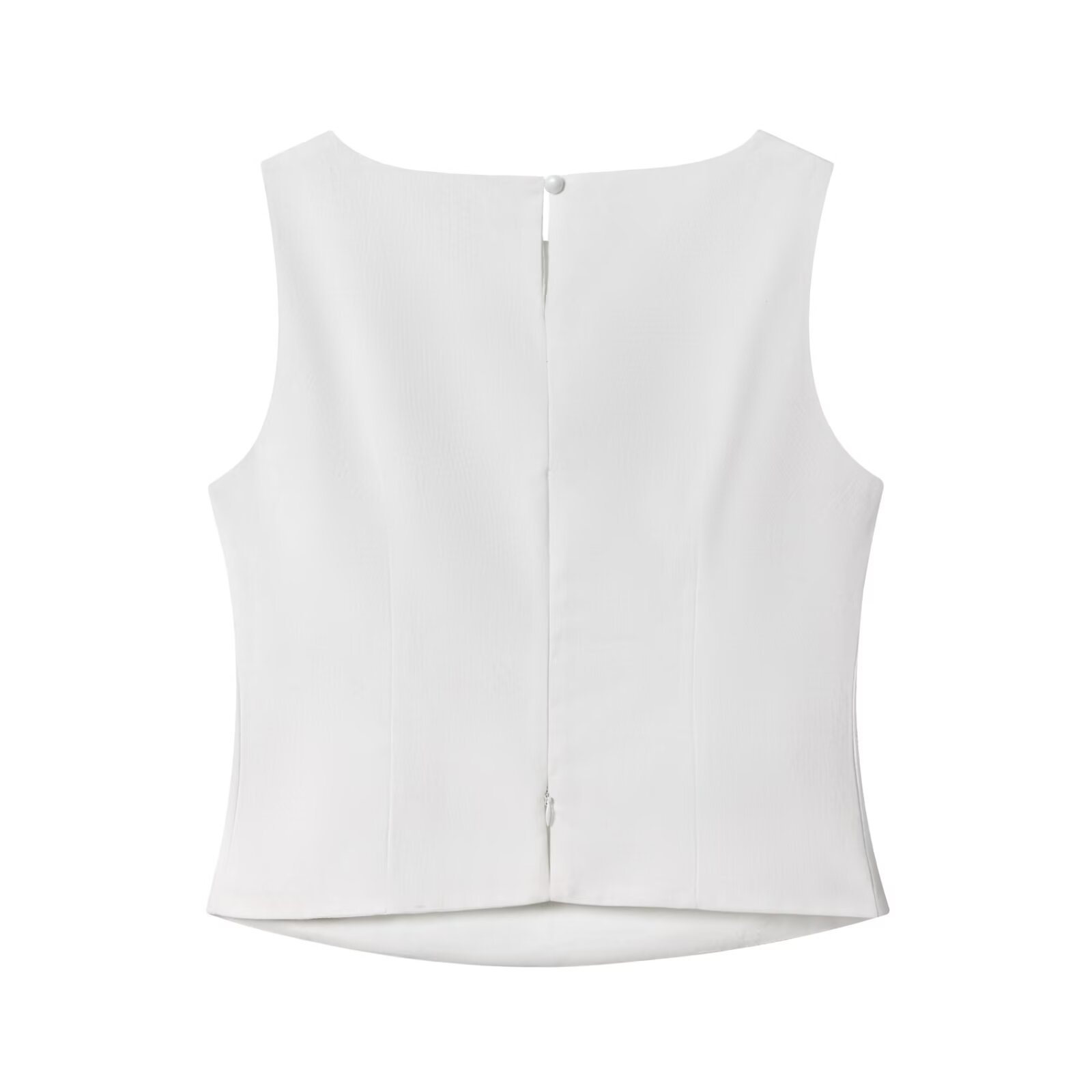 Linen Sleeveless Top & Pleated Skirt Set - Black and White KUN-00044