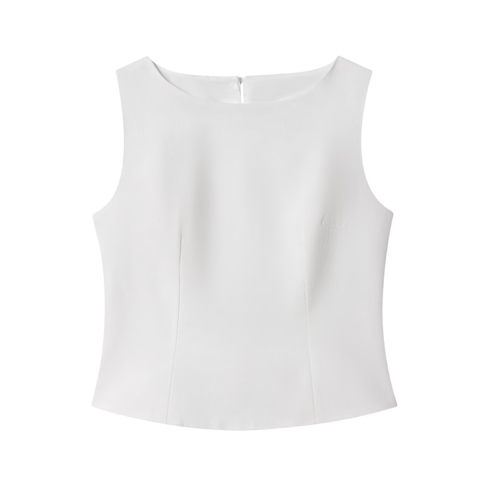 Linen Sleeveless Top & Pleated Skirt Set - Black and White KUN-00044