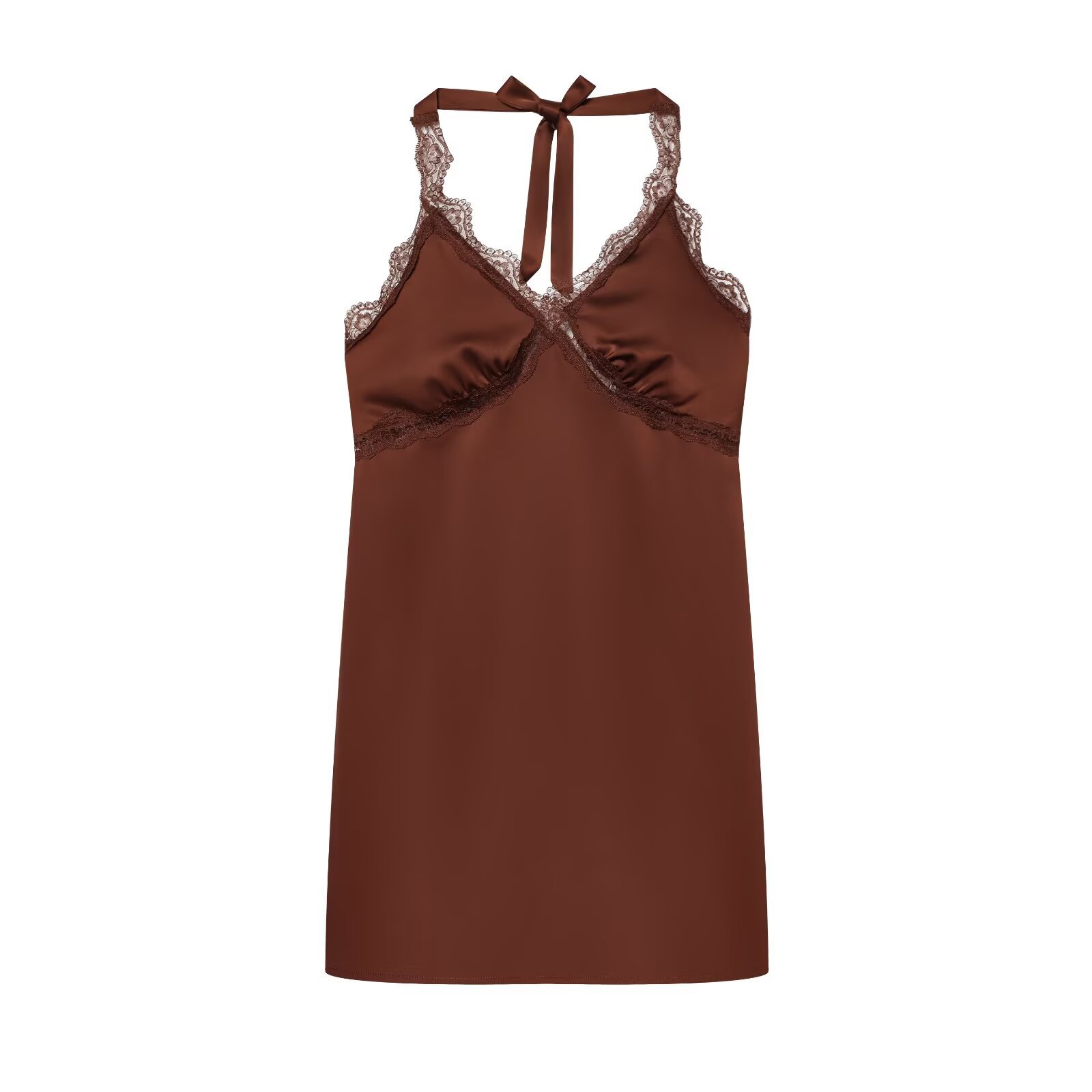 Lace Halter Slip Dress - Elegant & Versatile KUN-00117