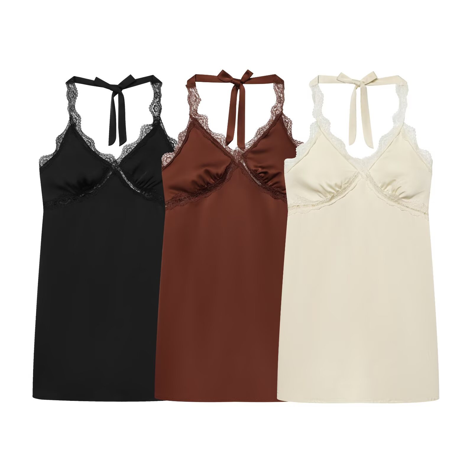 Lace Halter Slip Dress - Elegant & Versatile KUN-00117