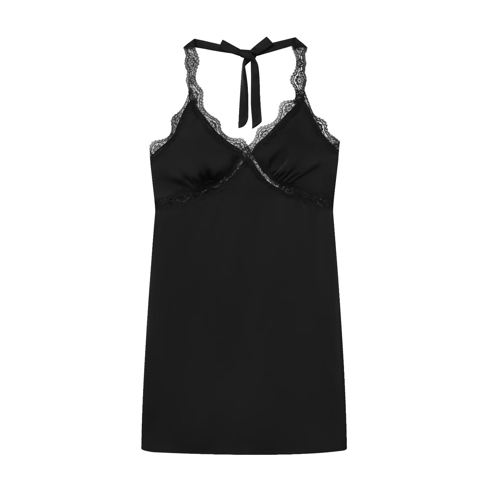 Lace Halter Slip Dress - Elegant & Versatile KUN-00117
