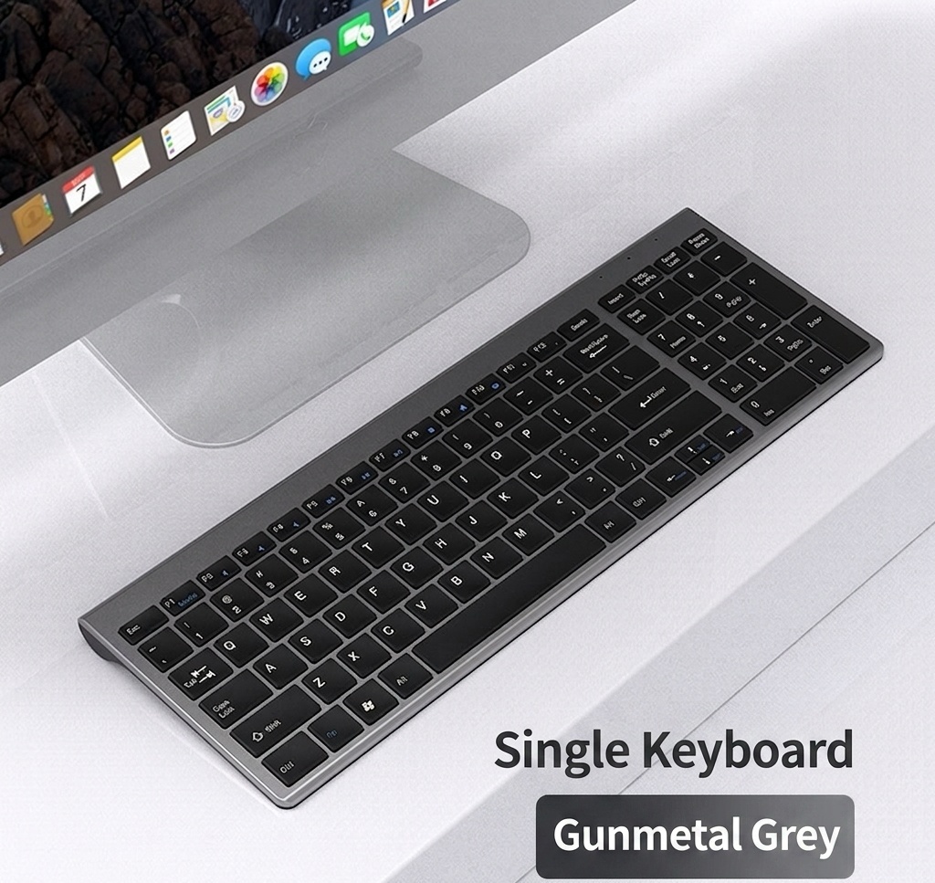 Ultra-Slim Rechargeable 2.4G Wireless Keyboard & Mouse Combo, 20-Day Battery