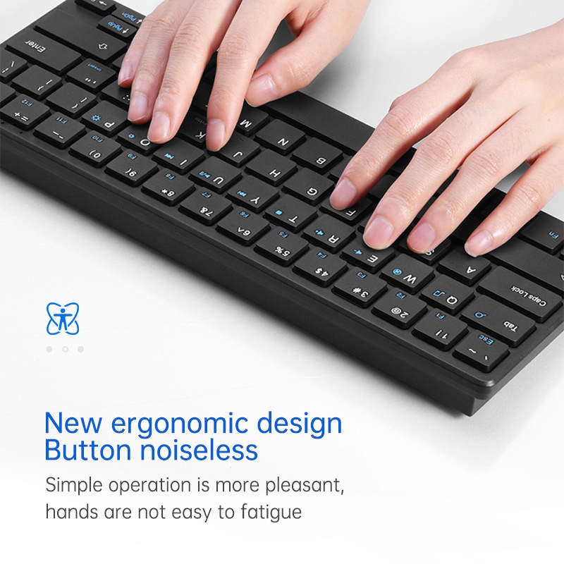 Compact 2.4G Wireless Office Keyboard & Mouse Set with Smart Power-Saving