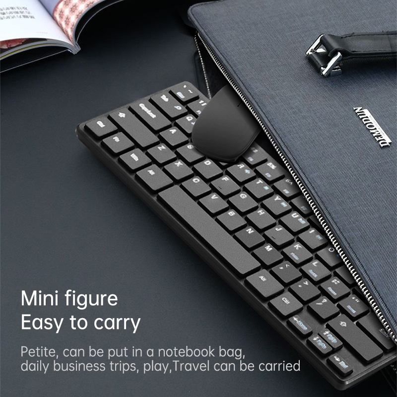 Compact 2.4G Wireless Office Keyboard & Mouse Set with Smart Power-Saving
