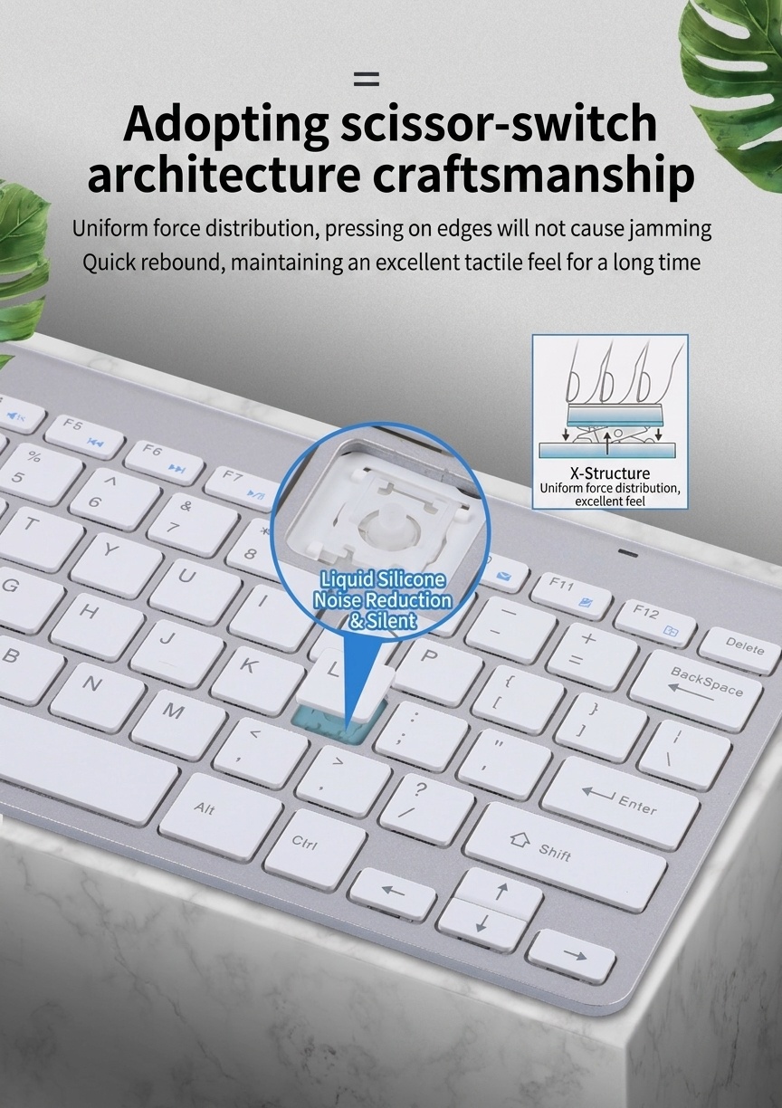 Ultra-Slim Bluetooth Wireless Keyboard & Mouse Set with Multi-Device Support