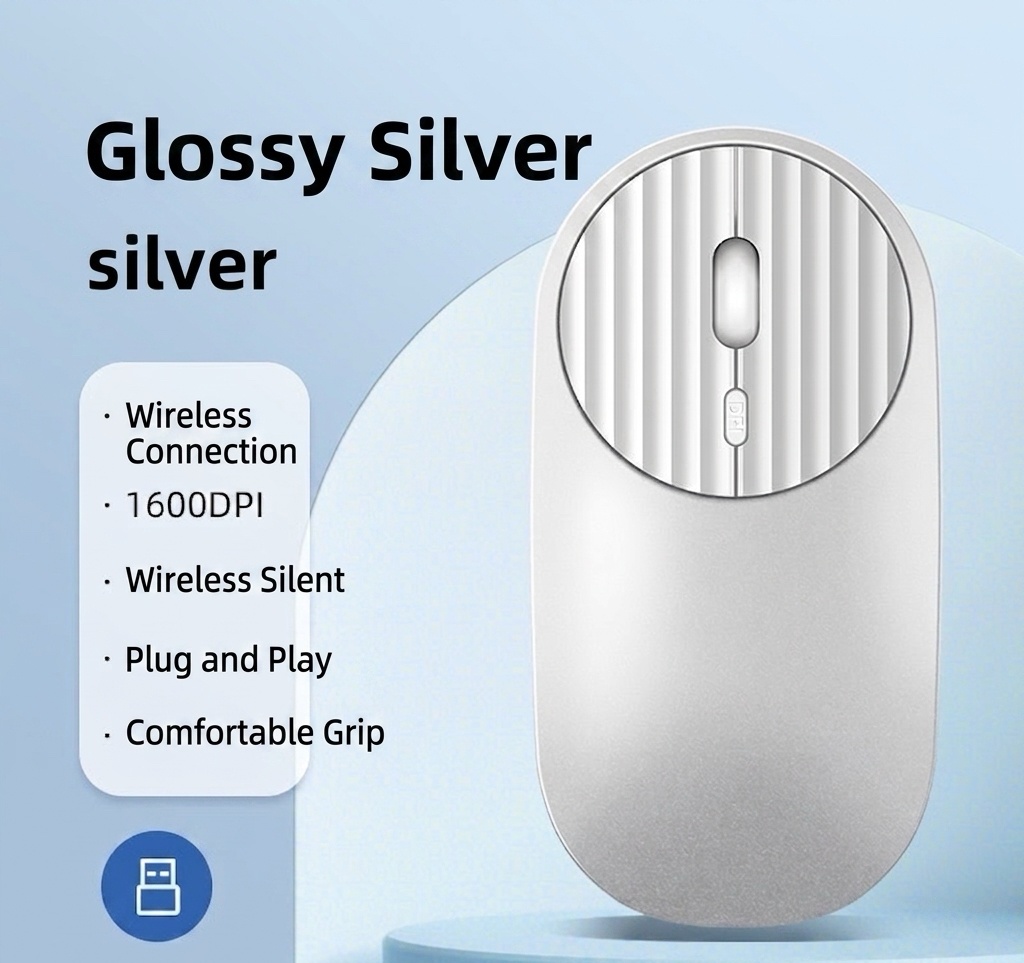 Dual-Mode Bluetooth & 2.4G Wireless Mouse, Rechargeable, 1600 DPI