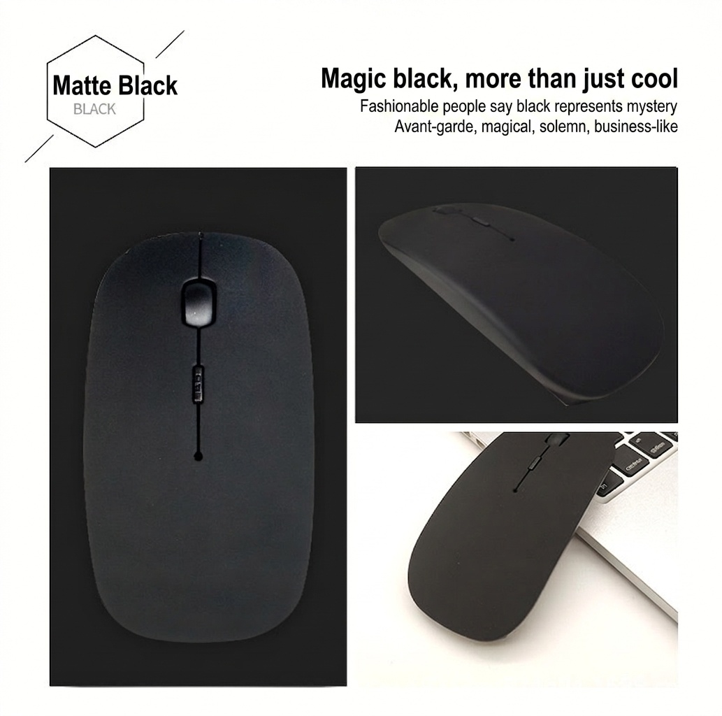 Silent Dual-Mode Wireless Mouse, Bluetooth & 2.4G Connectivity with Adjustable DPI