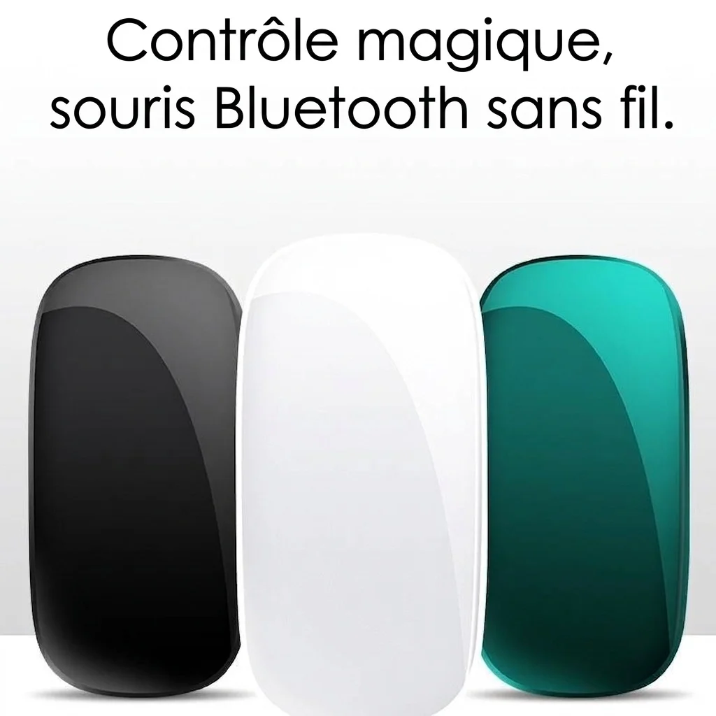 Souris sans fil Bluetooth fine avec clics silencieux et plus de 30 jours d'autonomie