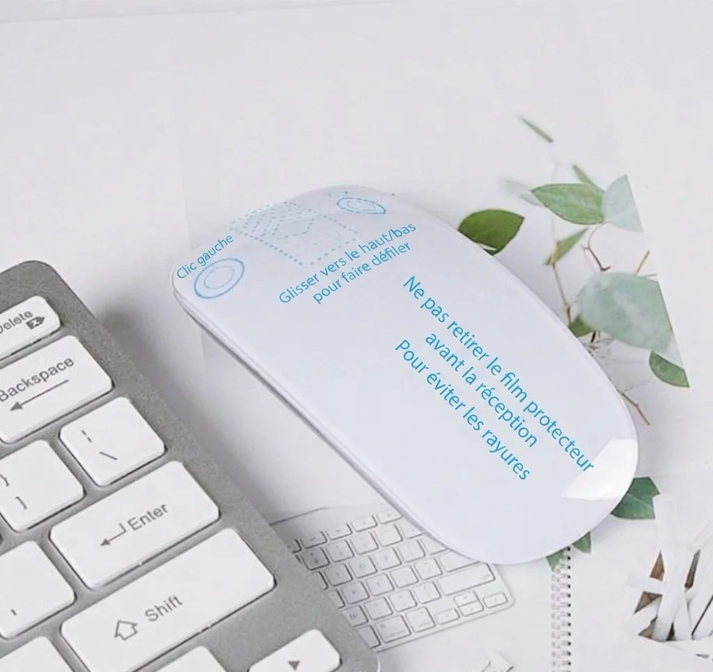 Souris sans fil Bluetooth fine avec clics silencieux et plus de 30 jours d'autonomie