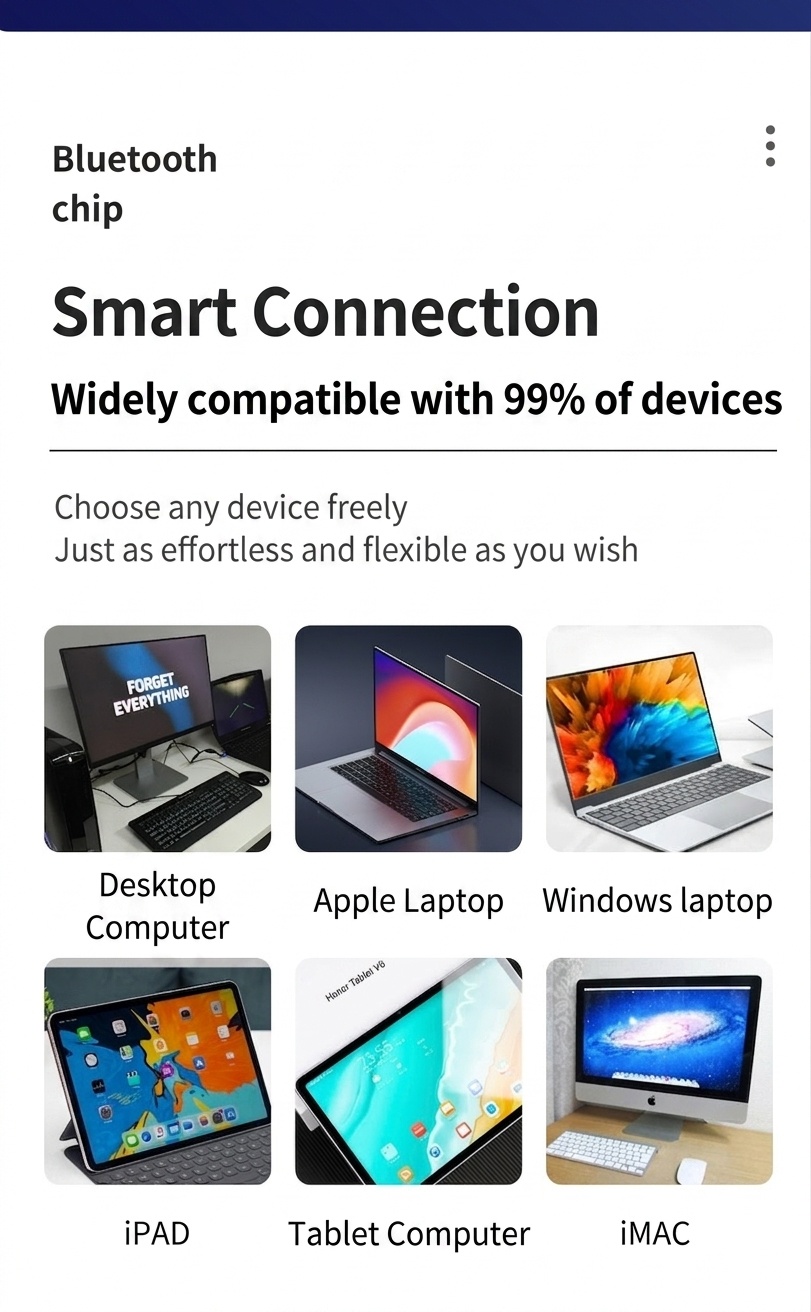 Ultra-Slim Foldable Bluetooth 5.0 Mouse, Silent Clicks, 1440-Hour Battery