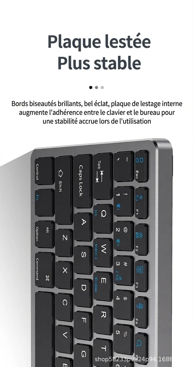 Ensemble clavier et souris sans fil Bluetooth 5.0 et 2,4 GHz multi-appareils